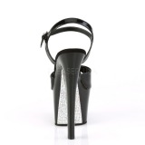 Argent 18 cm SKY-309CRS Chaussures pour femmes talon pierres scintillantes