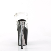 Argent 20 cm FLAMINGO-808CRS-2 chaussures  talons plateforme strass