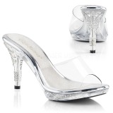 Argent 9,5 cm IRIS-401 Pierre strass plateforme mules femme