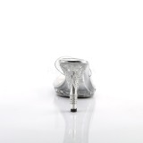 Argent 9,5 cm IRIS-401 Pierre strass plateforme mules femme