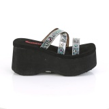 Argent 9 cm DEMONIA FUNN-19 mules plateforme de gothic