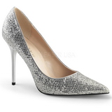 Argent Etincelle 10 cm CLASSIQUE-20 grande taille chaussures stilettos