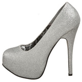 Argent Etincelle 14,5 cm Burlesque TEEZE-31G Platform Escarpins Chaussures