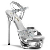 Argent Etincelle 16,5 cm Pleaser ECLIPSE-619G Chaussures Stilettos