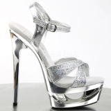 Argent Etincelle 16,5 cm Pleaser ECLIPSE-619G Chaussures Stilettos