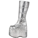 Argent Glitter 18 cm STACK-301G bottes demonia - bottes de cyberpunk unisex