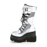 Argent Hologramme 11,5 cm SHAKER-70 bottes cyberpunk plateforme