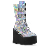 Argent Hologramme 14 cm SWING-230 bottes cyberpunk plateforme