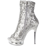 Argent Paillettes 15,5 cm BLONDIE-R-1008 Plateforme Bottines Femmes