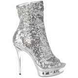 Argent Paillettes 15,5 cm BLONDIE-R-1008 Plateforme Bottines Femmes