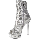 Argent Paillettes 15,5 cm BLONDIE-R-1008 Plateforme Bottines Femmes