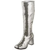 Argent Paillettes 8 cm SPECTACUL disco bottes  talon carr annes 70