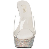 Argent Pierres Strass 15,5 cm BEJEWELED-601DM Mules Talons Hauts