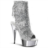 Argent Scintillement 15 cm Pleaser DELIGHT-1018G Plateforme Bottines