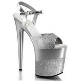 Argent Scintillement 20 cm Pleaser FLAMINGO-809-2G Talons Aiguilles Plateforme