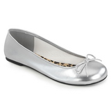 Argent Similicuir ANNA-01 grande taille chaussures ballerines