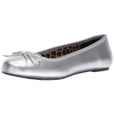 Argent Similicuir ANNA-01 grande taille chaussures ballerines