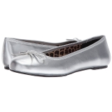 Argent Similicuir ANNA-01 grande taille chaussures ballerines