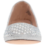 Argent TREAT-06 pierre cristal chaussures ballerines femmes plates