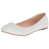 Argent TREAT-06 pierre cristal chaussures ballerines femmes plates