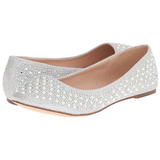 Argent TREAT-06 pierre cristal chaussures ballerines femmes plates