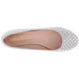 Argent TREAT-06 pierre cristal chaussures ballerines femmes plates