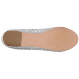 Argent TREAT-06 pierre cristal chaussures ballerines femmes plates