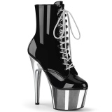 Argent Verni 18 cm ADORE-1020 bottines plateforme chrome pour femmes