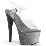 Argent paillettes 18 cm Pleaser ADORE-708OMBRE chaussure  talons de pole dance