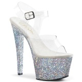 Argent paillettes 18 cm Pleaser SKY-308LG chaussure  talons de pole dance