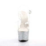 Argent paillettes 18 cm Pleaser SKY-308LG chaussure  talons de pole dance