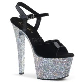 Argent paillettes 18 cm Pleaser SKY-309LG chaussure  talons de pole dance