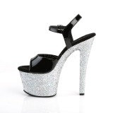 Argent paillettes 18 cm Pleaser SKY-309LG chaussure  talons de pole dance