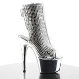 Argent pierre cristal 18 cm ADORE-1018DCS plateforme bottines femmes