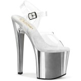 Argent transparent 19 cm ENCHANT-708 chaussures plateforme et talons