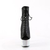 BEJ-1016-7 - 18 cm bottine talon haut femme pleaser strass noir