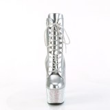 BEJ-1020-7 - 18 cm bottine talon haut femme pleaser strass argent