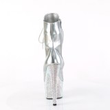 BEJ-1020-7 - 18 cm bottine talon haut femme pleaser strass argent