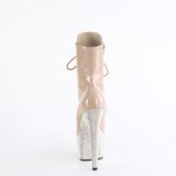 BEJ-1020-7 - 18 cm bottine talon haut femme pleaser strass beige