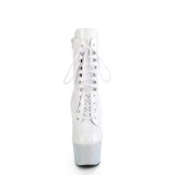 BEJ-1020-7 - 18 cm bottine talon haut femme pleaser strass blanc