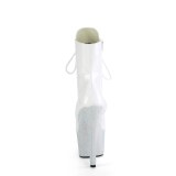 BEJ-1020-7 - 18 cm bottine talon haut femme pleaser strass blanc