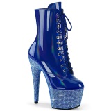 BEJ-1020-7 - 18 cm bottine talon haut femme pleaser strass bleu