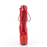 BEJ-1020-7 - 18 cm bottine talon haut femme pleaser strass rouge
