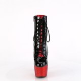 BEJ-1020FH-7 - 18 cm bottine talon haut femme pleaser strass noir rouge