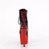 BEJ-1020FH-7 - 18 cm bottine talon haut femme pleaser strass noir rouge