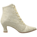 Beige 12 cm VICTORIAN-30 Bottines  Lacets Talons Hauts Femmes