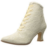 Beige 12 cm VICTORIAN-30 Bottines  Lacets Talons Hauts Femmes