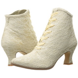 Beige 12 cm VICTORIAN-30 Bottines  Lacets Talons Hauts Femmes