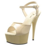 Beige 15 cm DELIGHT-609 talons hauts pleaser plateforme