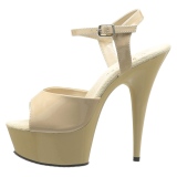 Beige 15 cm DELIGHT-609 talons hauts pleaser plateforme